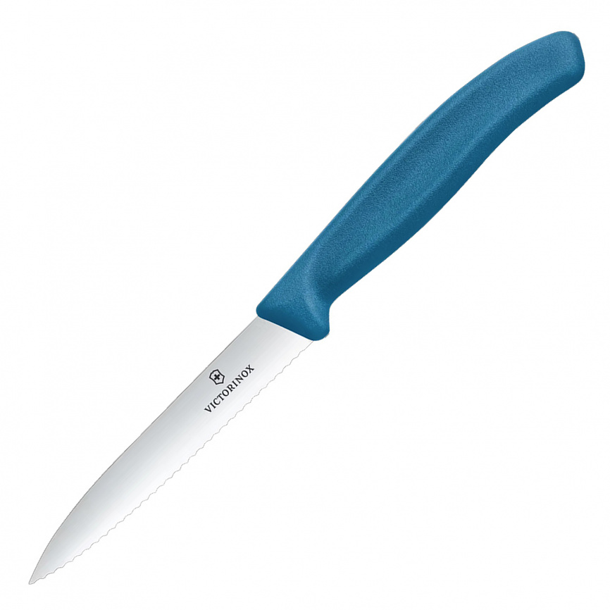 Нож кухонный овощной Victorinox 6.7732.C1, 100 мм, синий фото 1