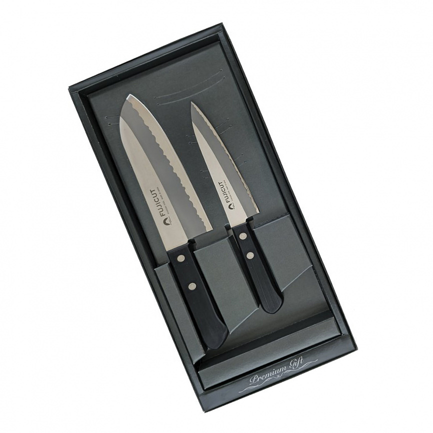 Набор из 2 кухонных ножей Fuji Cutlery TJ-GIFTSET-A, черный фото 1