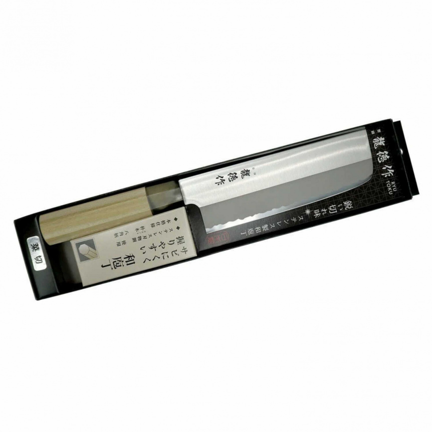 Нож традиционный Накири Fuji Cutlery Ryutoku FC-580, 160 мм, магнолия фото 2