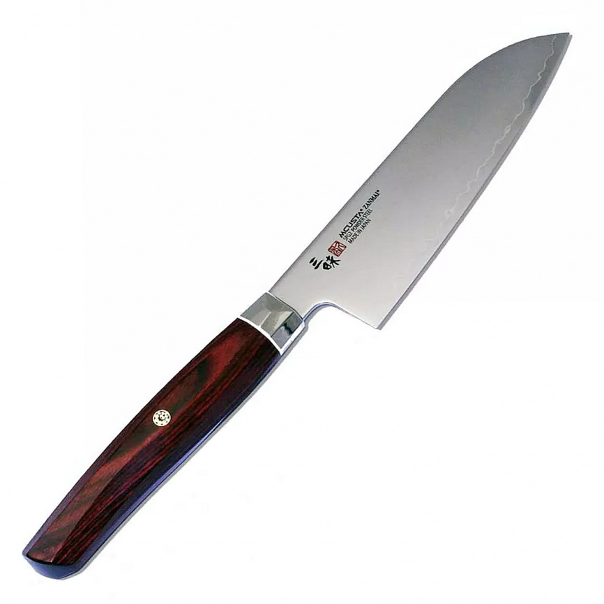Нож кухонный сантоку Mcusta Zanmai Revolution Red ZRR-1215G, 150 мм, палисандр фото 1