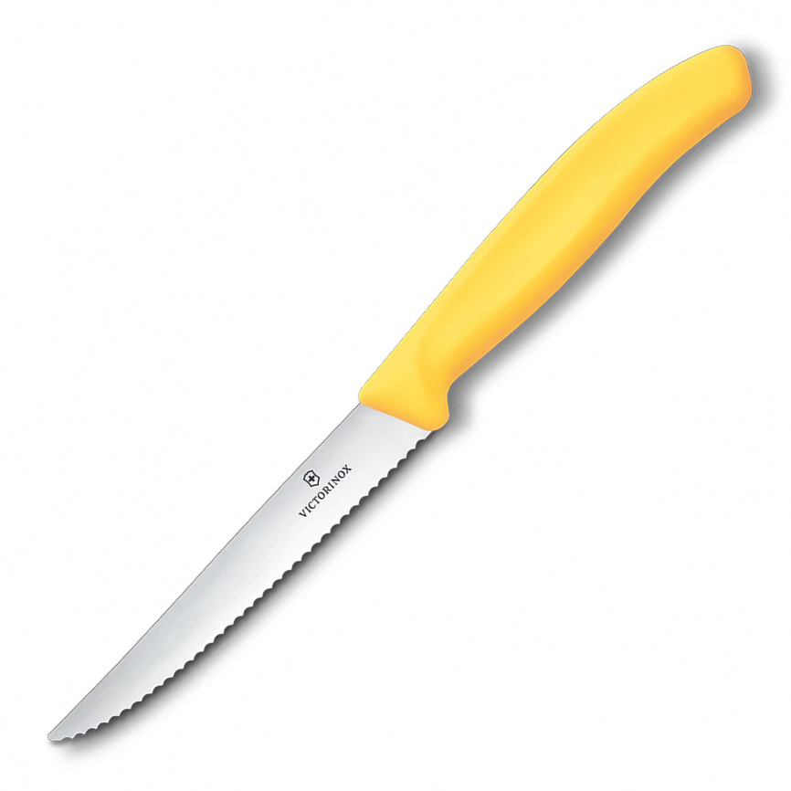 Нож кухонный для стейка Victorinox 6.7238.C1, 110 мм, желтый фото 1