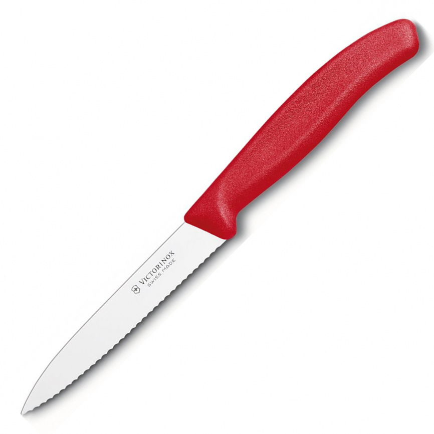 Нож кухонный овощной Victorinox 6.7731.C1, 100 мм, красный фото 1