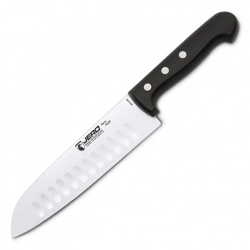 Нож кухонный сантоку JERO Professional 4818PR, 180 мм,  черный фото 1