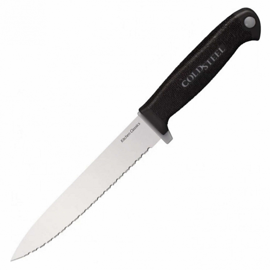 Нож кухонный микропила Cold Steel 59KSUZ Steak Knife, 152 мм, черный фото 1