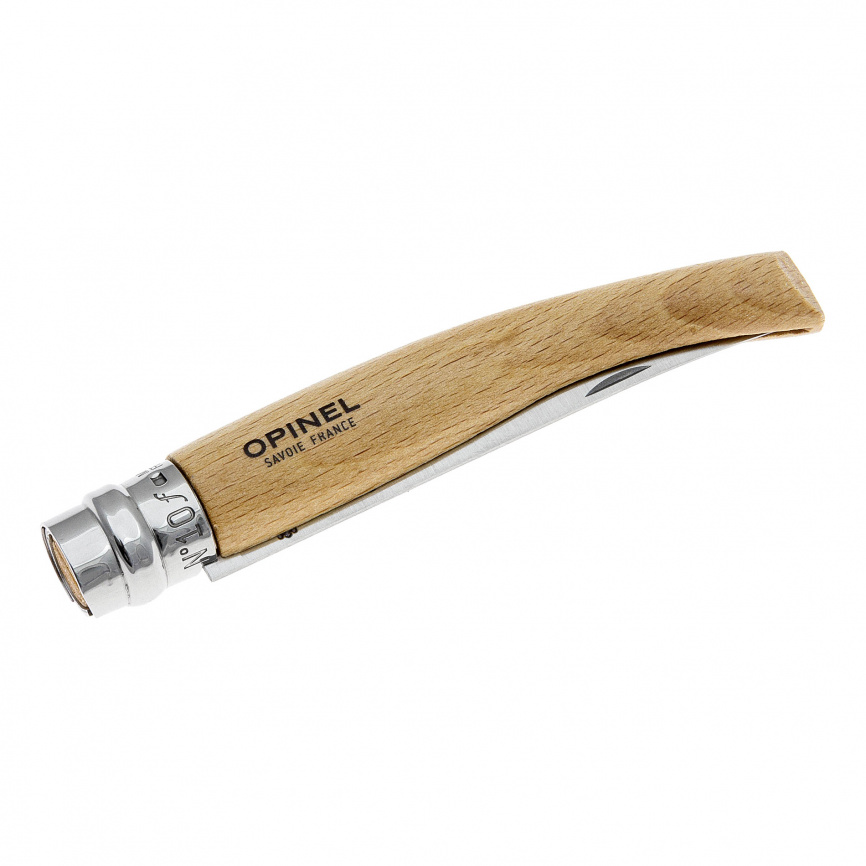 Нож складной филейный Opinel 10 Slim Inox 002559, 100 мм, бук фото 3